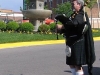 Lou Farkus playing the bagpipes