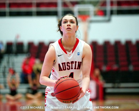 APSU Lady Gov's junior Kirsten Stainback scored 21 points in loss at UT Martin Saturday.
