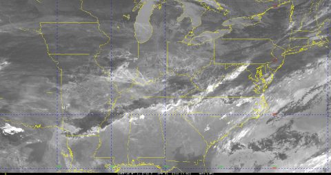 This image is from the GOES-16 satellite on April 1, 2018, when there were many flights and subsequently many contrails. (William Smith, NASA Langley Research Center) This image is from the GOES-16 satellite on April 1, 2018, when there were many flights and subsequently many contrails. (William Smith, NASA Langley Research Center)
