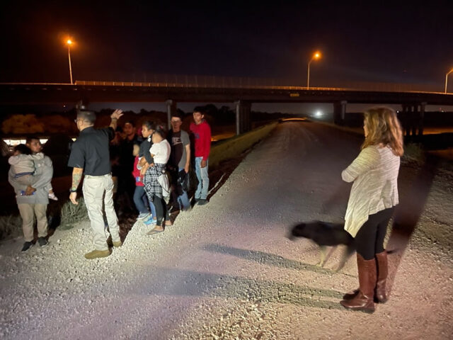 U.S. Senator Marsha Blackburn on the Southern Border oberving Border Patrol night operations.