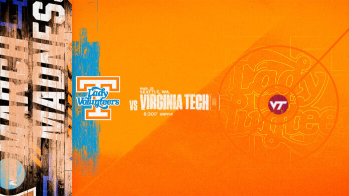 NCAA Sweet 16: #4 Seed Tennessee Lady Vols Basketball vs. #1 Seed Virginia Tech. (UT Athletics)