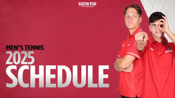 2025 Austin Peay State University Men's Fall Tennis Schedule Released. (APSU Sports Information)