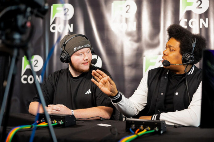 Freshman engineering technology major Brody Wadkins commentates during the TampaNeverSleeps livestream of Govs Gaming’s first esports competition. (Sean McCully, APSU)