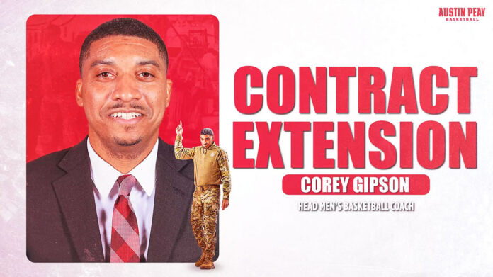 Austin Peay State University Extends Contract of Head Coach Corey Gipson Through 2029-30 Season. (APSU Sports Information)