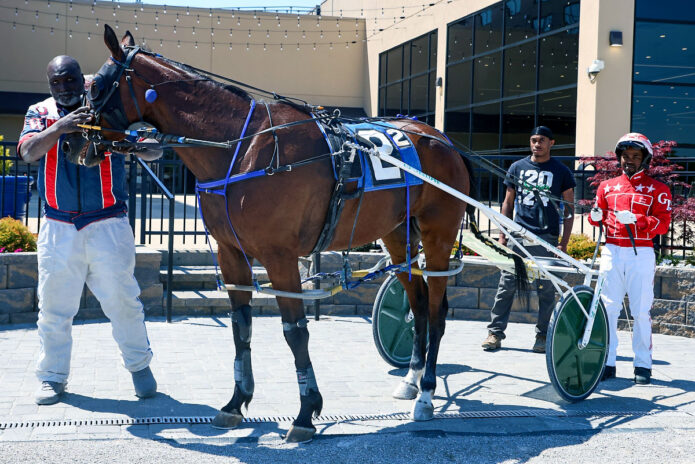 Yankee B Something with Geremy Bobbitt in the winners circle. (Tony Centonze Photography)
